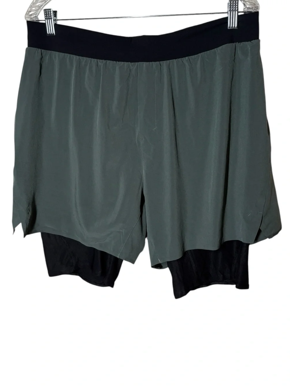 Men's Lululemon Lab Diffract Run Lined Shorts XL Green/Black